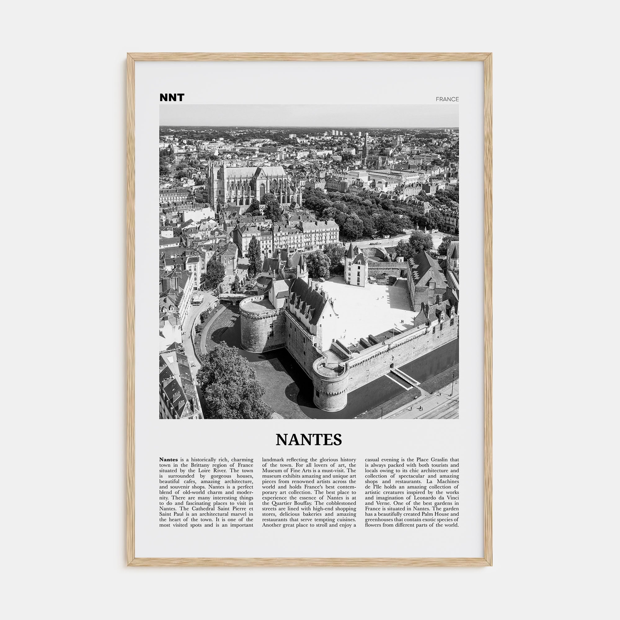 Nantes Travel B&W Poster