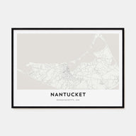 Nantucket Map Landscape Poster