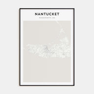 Nantucket Map Portrait Poster