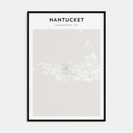 Nantucket Map Portrait Poster