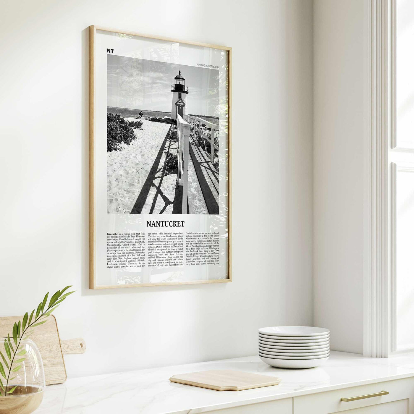 Nantucket Print Black and White, Nantucket Wall Art, Nantucket Poster, Nantucket Photo, Nantucket Wall Décor, Massachusetts, USA
