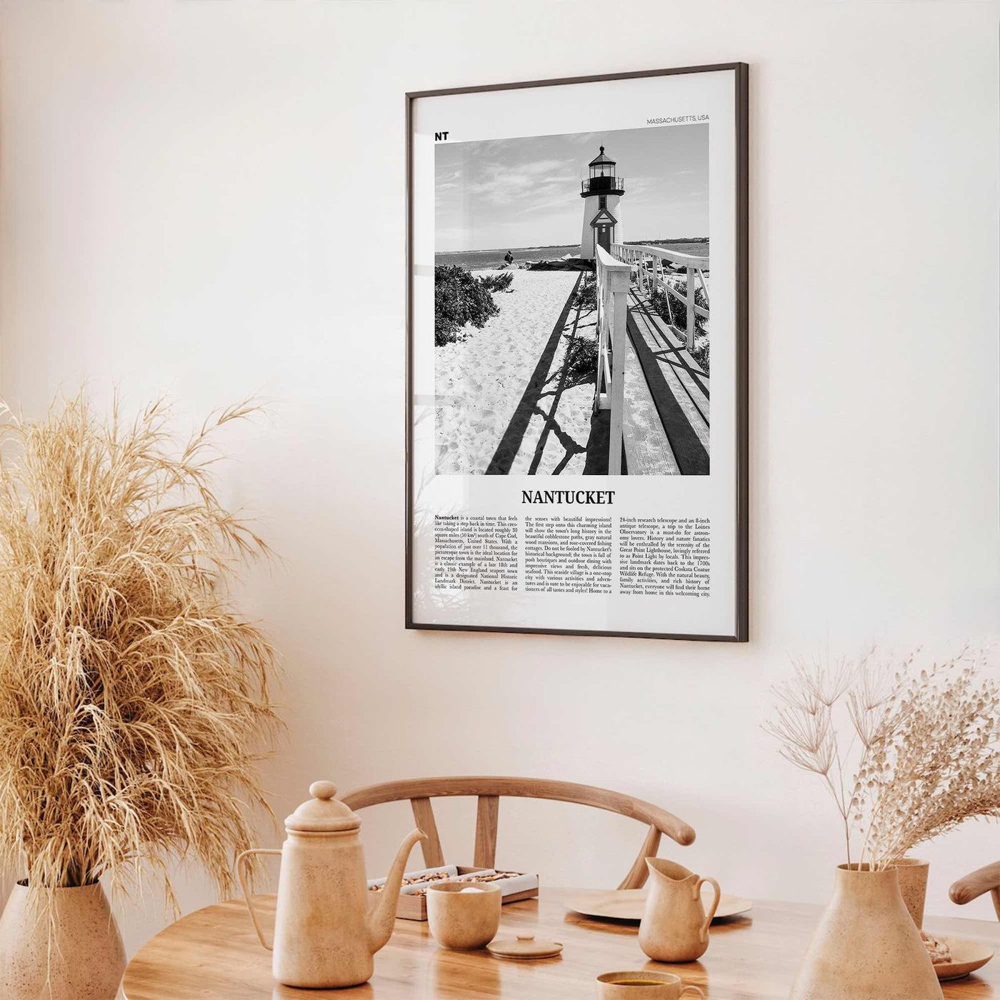 Nantucket Print Black and White, Nantucket Wall Art, Nantucket Poster, Nantucket Photo, Nantucket Wall Décor, Massachusetts, USA
