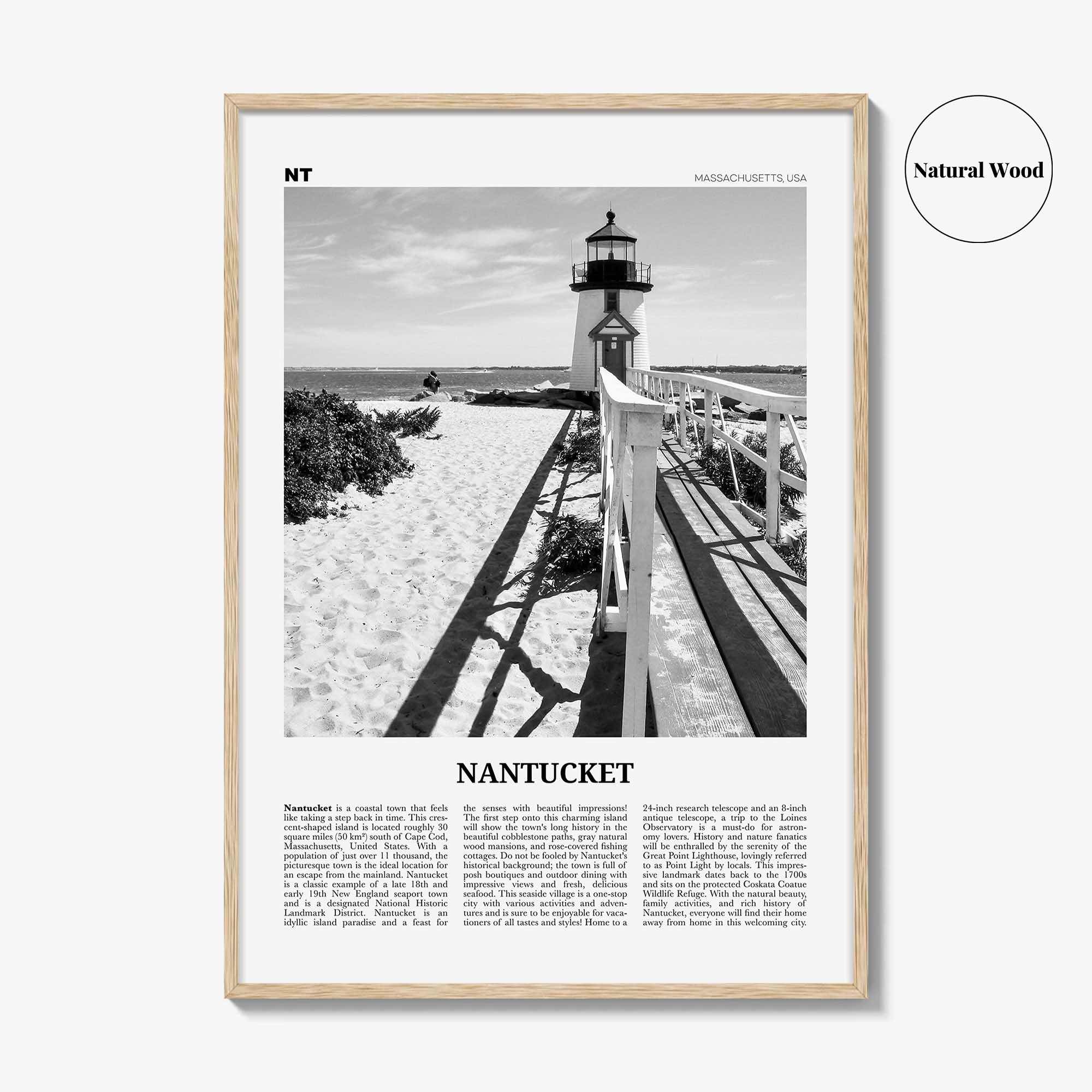 Nantucket Print Black and White, Nantucket Wall Art, Nantucket Poster, Nantucket Photo, Nantucket Wall Décor, Massachusetts, USA