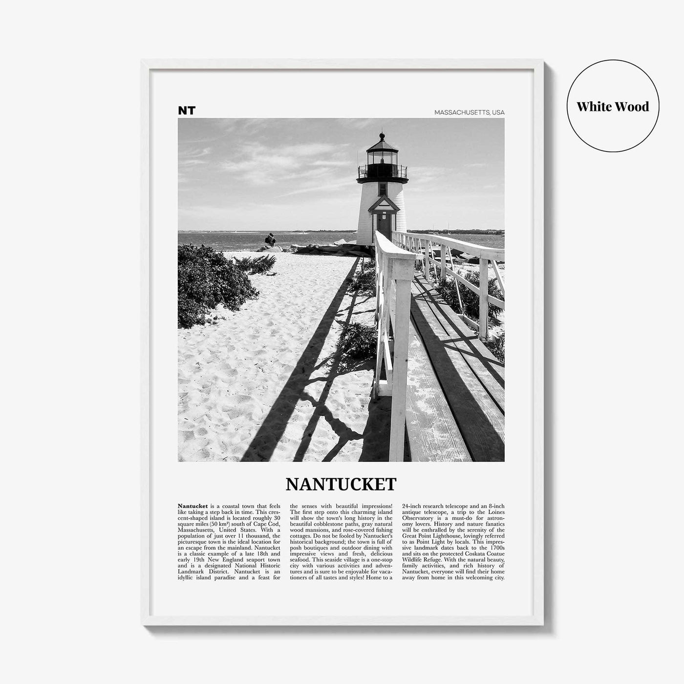Nantucket Print Black and White, Nantucket Wall Art, Nantucket Poster, Nantucket Photo, Nantucket Wall Décor, Massachusetts, USA