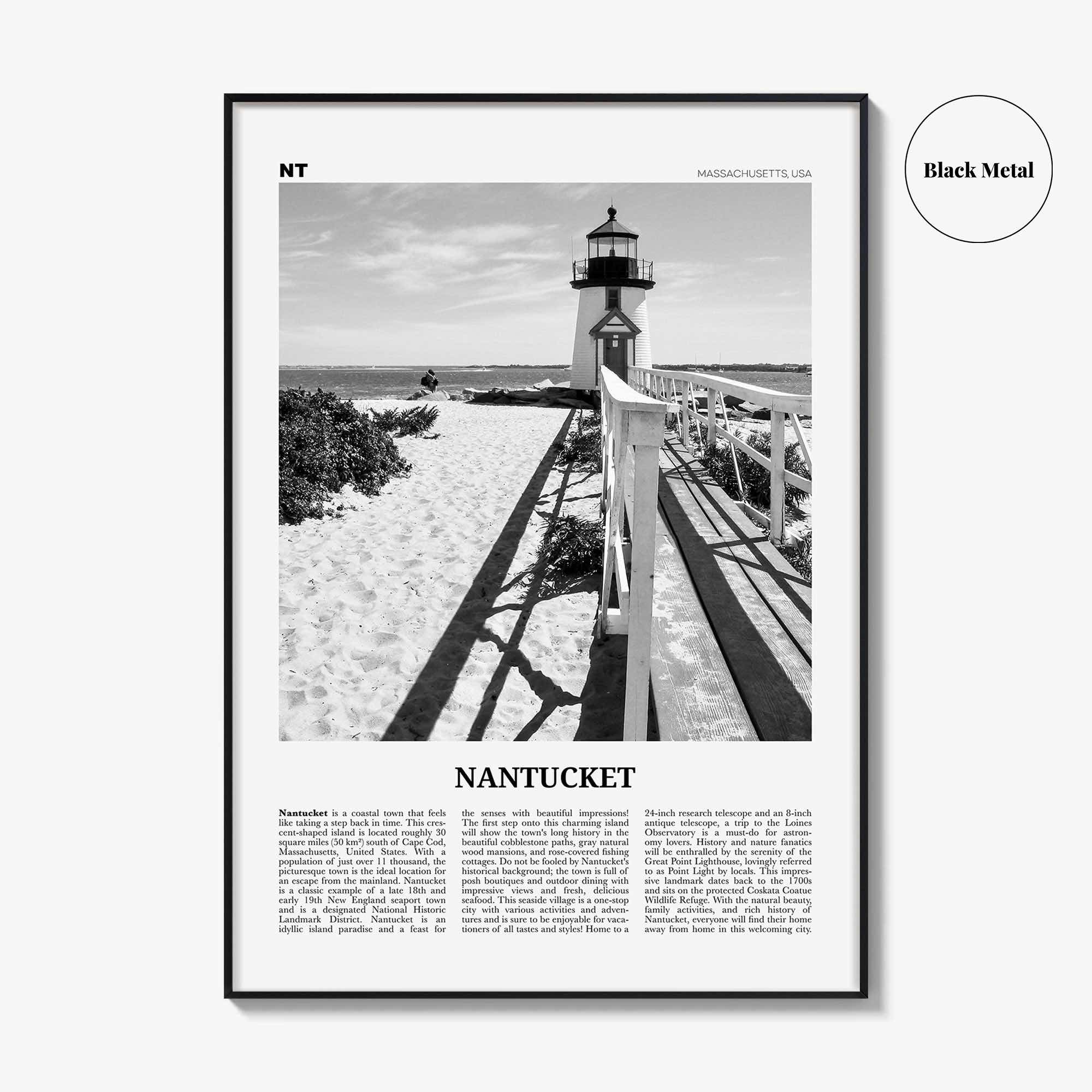 Nantucket Print Black and White, Nantucket Wall Art, Nantucket Poster, Nantucket Photo, Nantucket Wall Décor, Massachusetts, USA