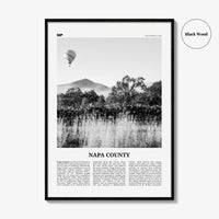 Napa County Print Black and White, Napa County Wall Art, Napa County Poster, Napa County Photo, Napa, Napa Valley, USA, United States
