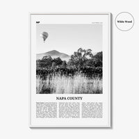 Napa County Print Black and White, Napa County Wall Art, Napa County Poster, Napa County Photo, Napa, Napa Valley, USA, United States