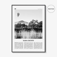 Napa County Print Black and White, Napa County Wall Art, Napa County Poster, Napa County Photo, Napa, Napa Valley, USA, United States