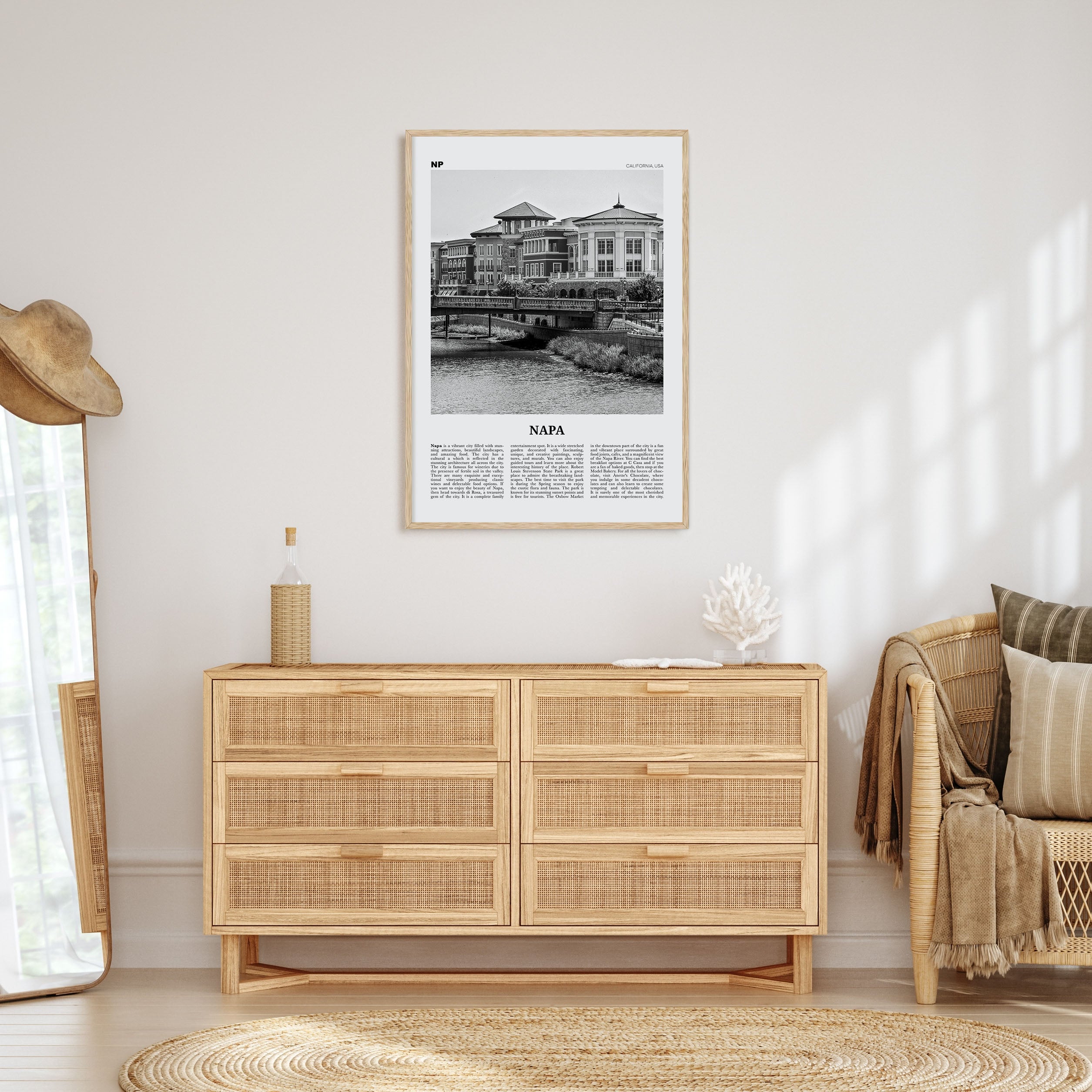 Napa Travel B&W Poster