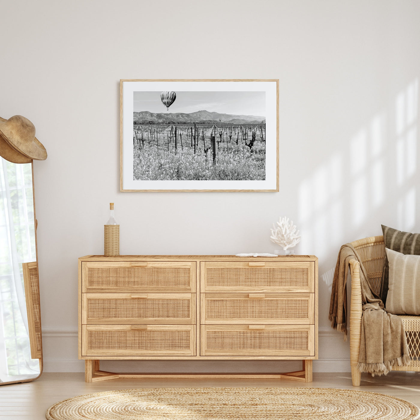 Napa Valley Landscape B&W Poster