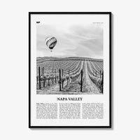 Napa Valley Print Black and White, Napa Valley Wall Art, Napa Valley Poster, Napa Valley Photo, California, USA, United States