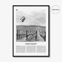 Napa Valley Print Black and White, Napa Valley Wall Art, Napa Valley Poster, Napa Valley Photo, California, USA, United States