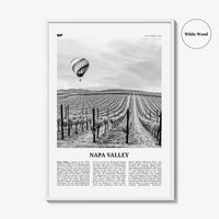 Napa Valley Print Black and White, Napa Valley Wall Art, Napa Valley Poster, Napa Valley Photo, California, USA, United States