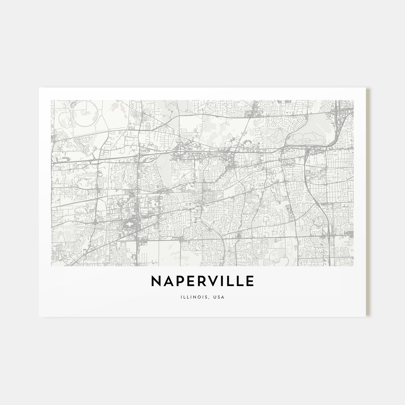 Naperville Map Landscape Poster