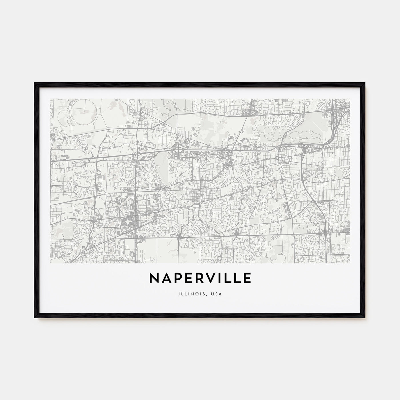 Naperville Map Landscape Poster