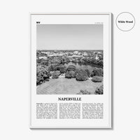 Naperville Print Black and White, Naperville Wall Art, Naperville Poster, Naperville Photo, Naperville Map, Illinois, USA, United States