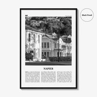Napier Print Black and White, Napier Wall Art, Napier Poster, Napier Photo, Napier Wall Décor, Napier Map, New Zealand