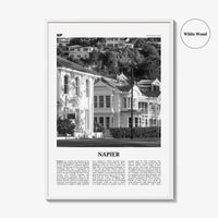 Napier Print Black and White, Napier Wall Art, Napier Poster, Napier Photo, Napier Wall Décor, Napier Map, New Zealand