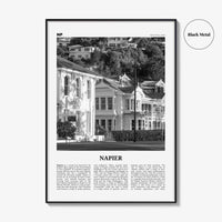 Napier Print Black and White, Napier Wall Art, Napier Poster, Napier Photo, Napier Wall Décor, Napier Map, New Zealand