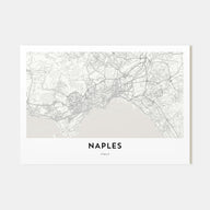 Naples, Italy Map Landscape Poster