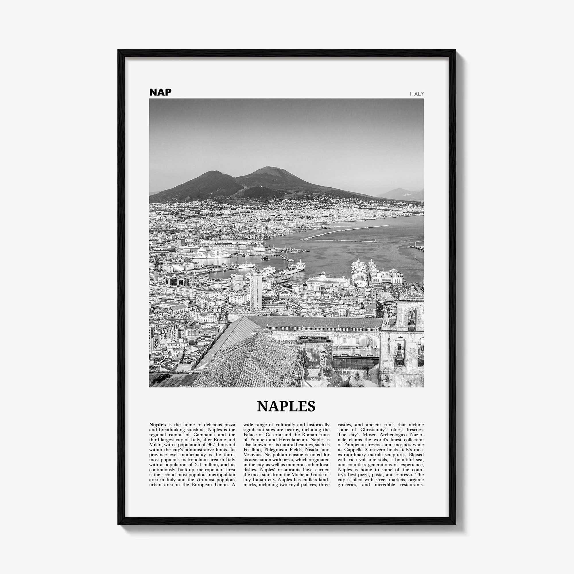 Naples Print Black and White Italy No 1, Naples Wall Art, Naples Poster, Naples Photo, Naples Wall Decor, Napoli, Italia, Europe