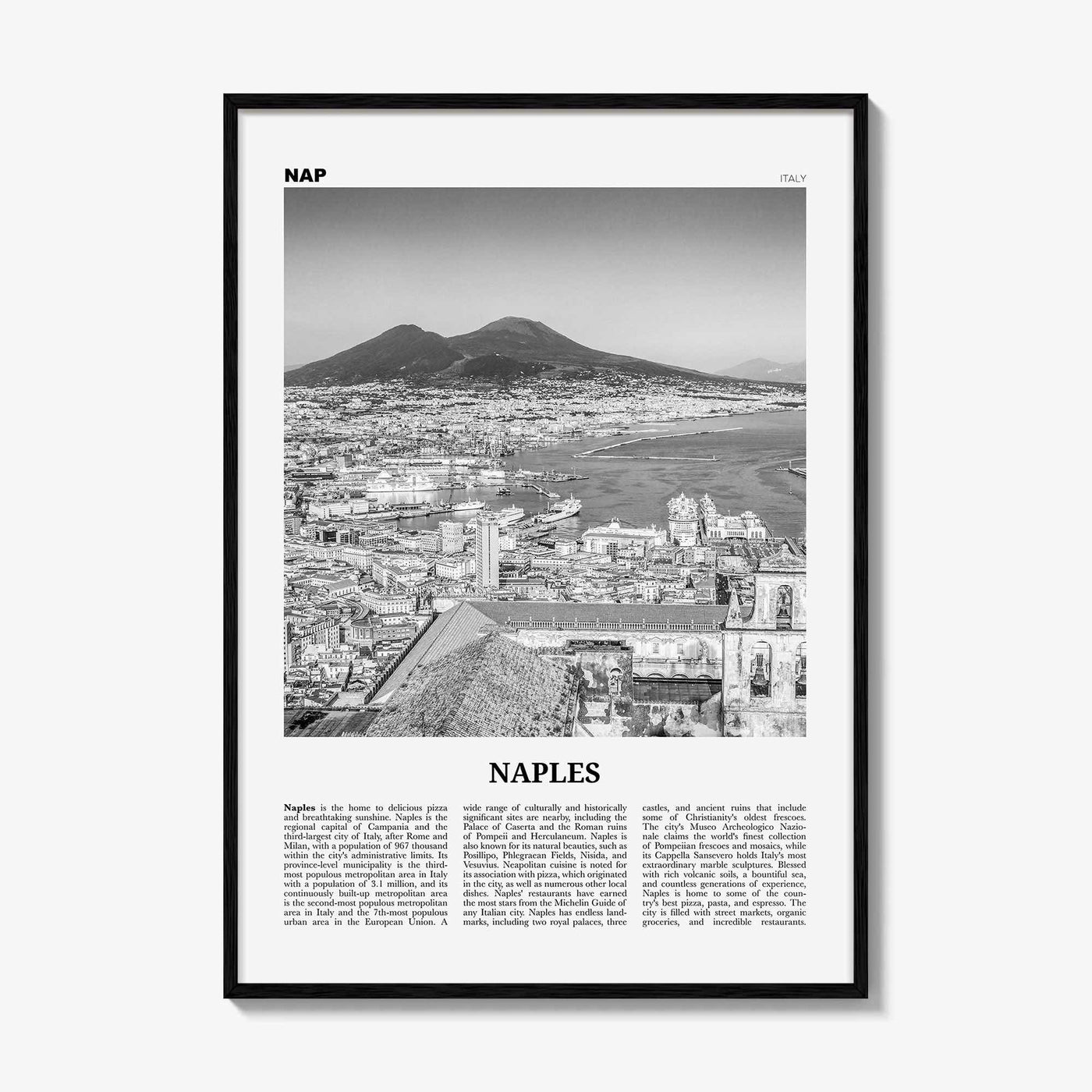 Naples Print Black and White Italy No 1, Naples Wall Art, Naples Poster, Naples Photo, Naples Wall Decor, Napoli, Italia, Europe