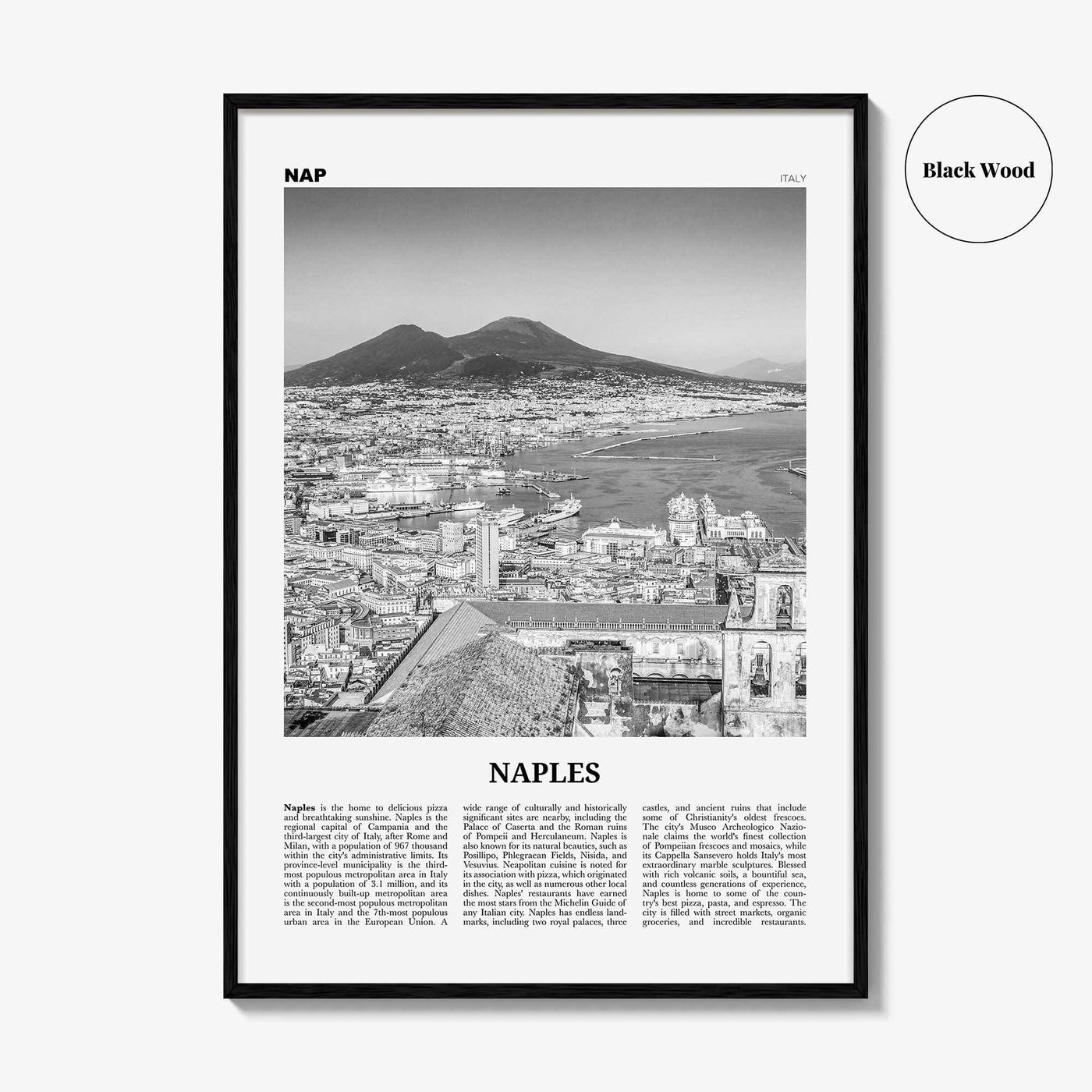 Naples Print Black and White Italy No 1, Naples Wall Art, Naples Poster, Naples Photo, Naples Wall Decor, Napoli, Italia, Europe