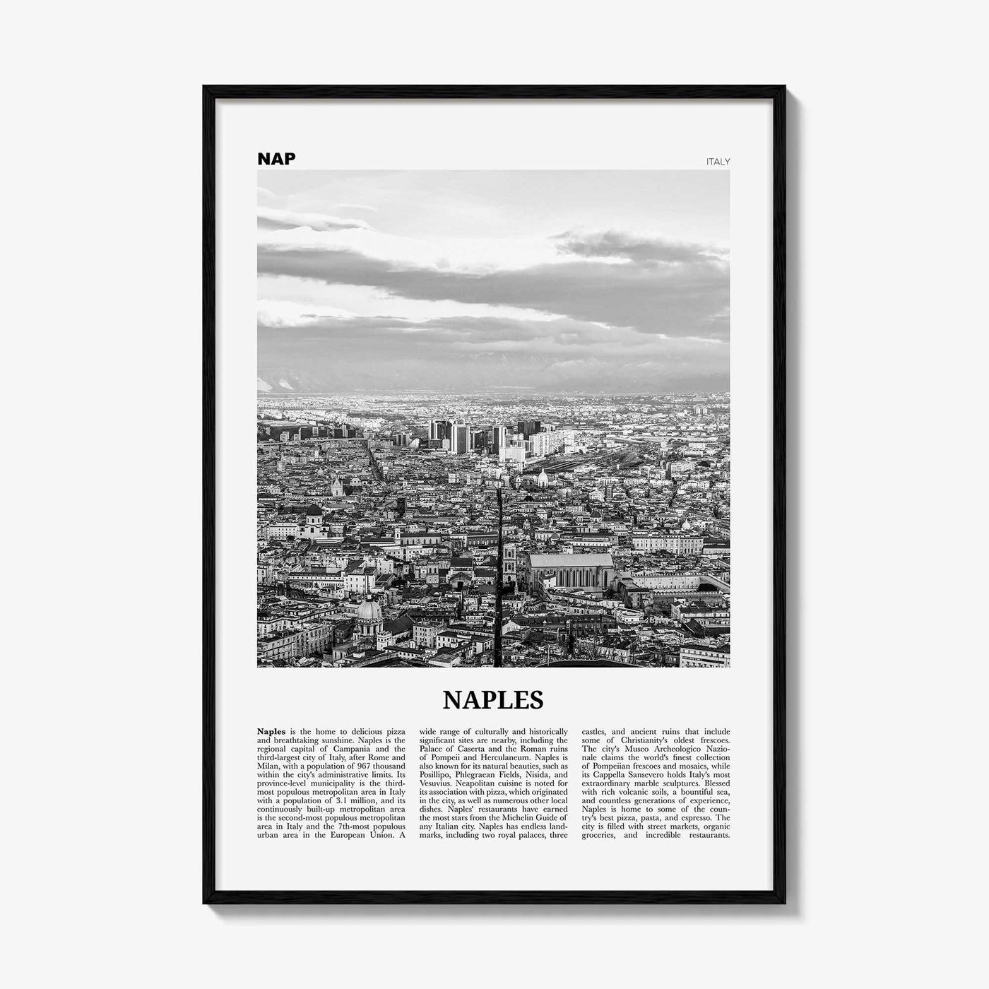 Naples Print Black and White Italy No 2, Naples Wall Art, Naples Poster, Naples Photo, Naples Wall Decor, Napoli, Italia, Europe