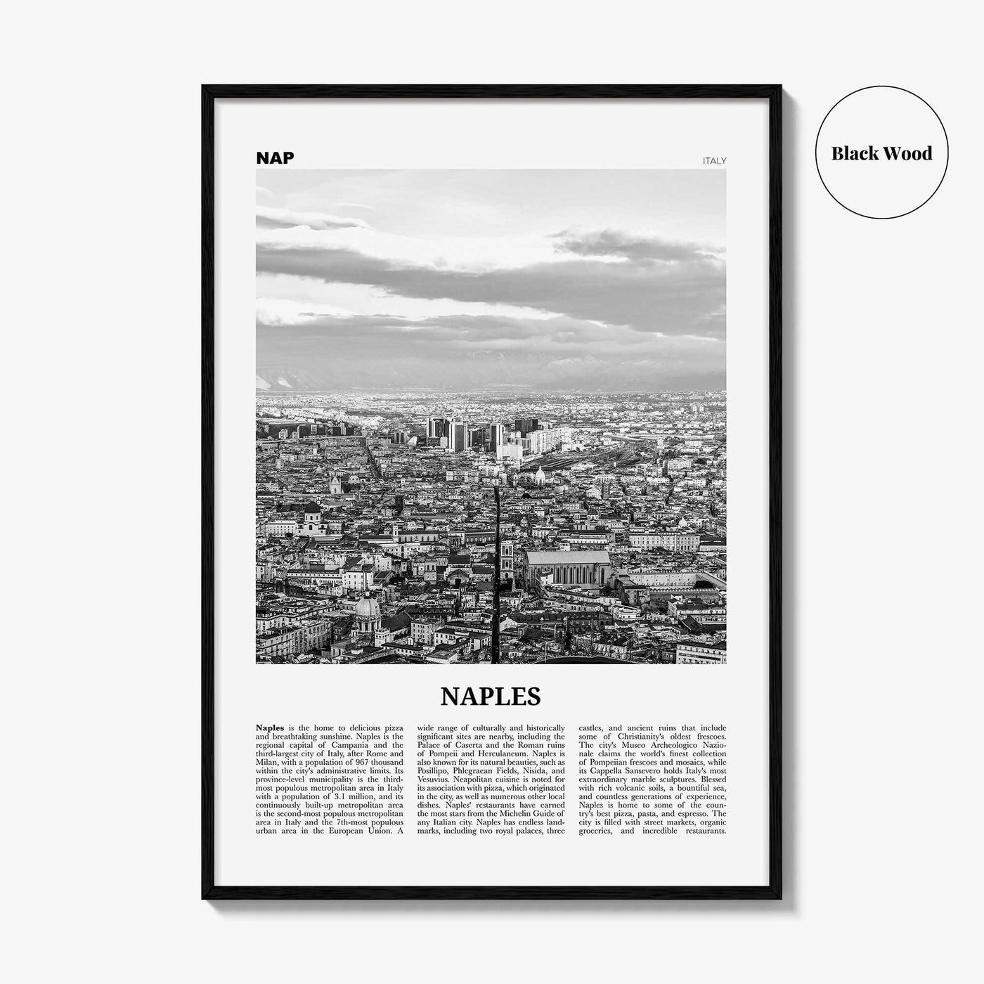 Naples Print Black and White Italy No 2, Naples Wall Art, Naples Poster, Naples Photo, Naples Wall Decor, Napoli, Italia, Europe