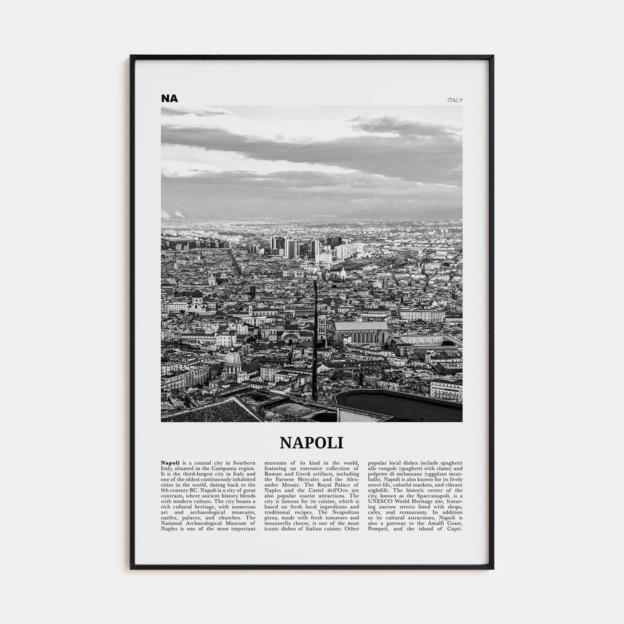 Napoli Travel B&W Poster