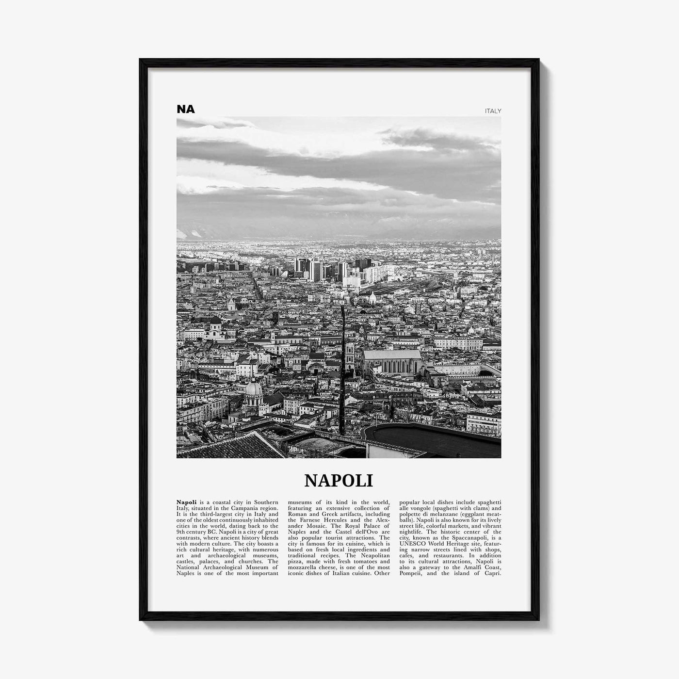 Napoli Print Black and White, Napoli Wall Art, Napoli Poster, Napoli Photo, Napoli Wall Décor, Napoli Map, Italia