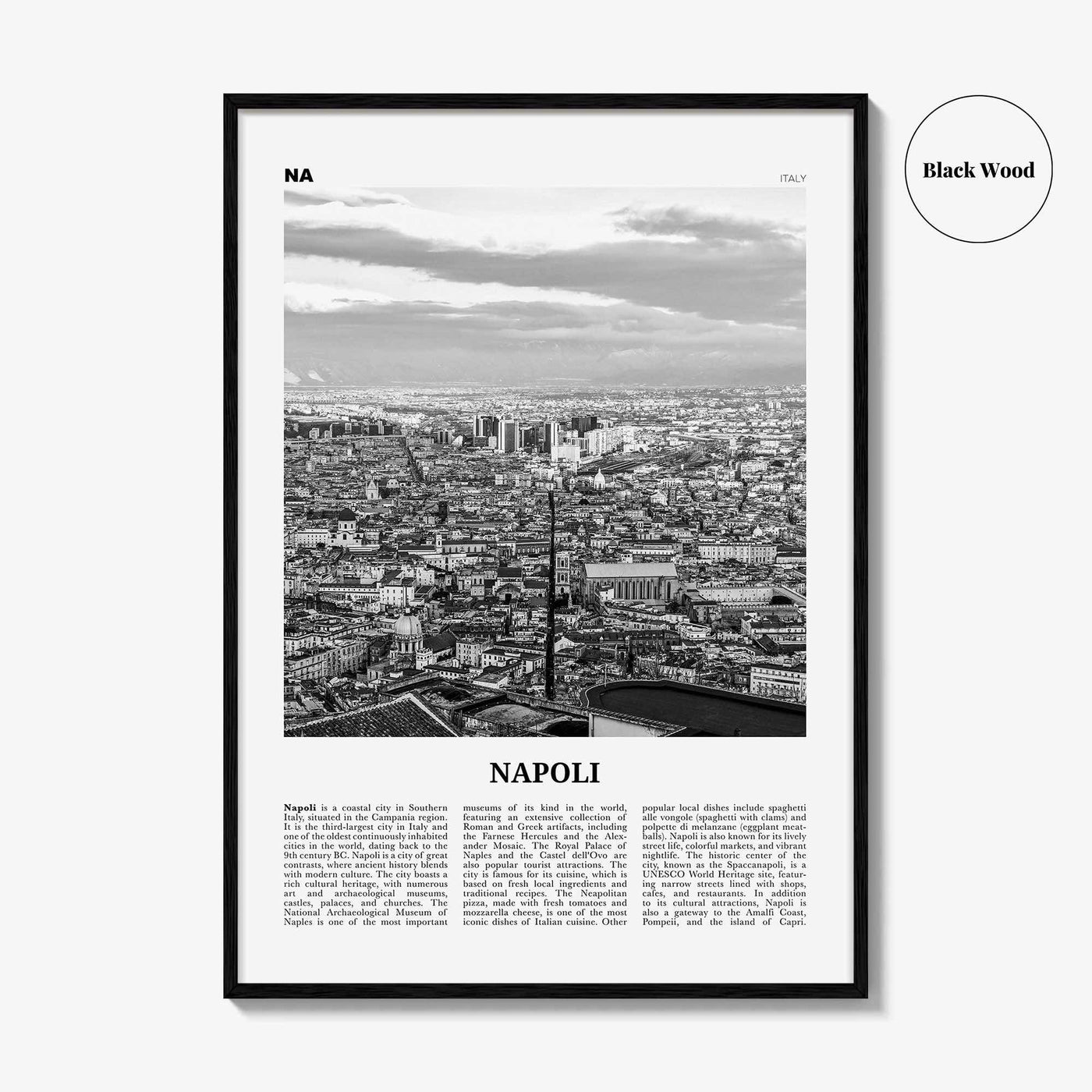 Napoli Print Black and White, Napoli Wall Art, Napoli Poster, Napoli Photo, Napoli Wall Décor, Napoli Map, Italia