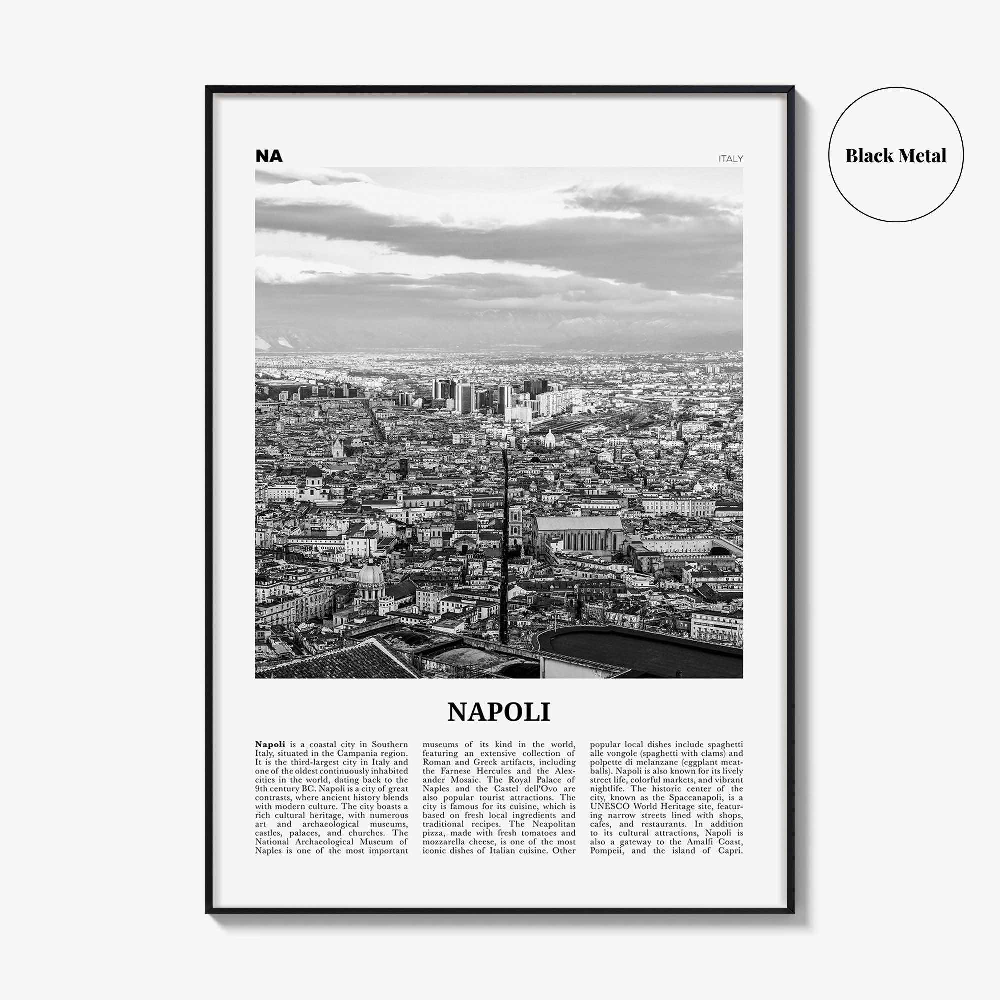 Napoli Print Black and White, Napoli Wall Art, Napoli Poster, Napoli Photo, Napoli Wall Décor, Napoli Map, Italia