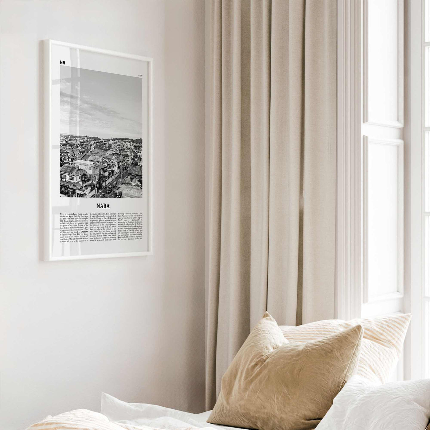 Nara Print Black and White, Nara Wall Art, Nara Poster, Nara Photo, Nara Wall Décor, Nara Map, Japan