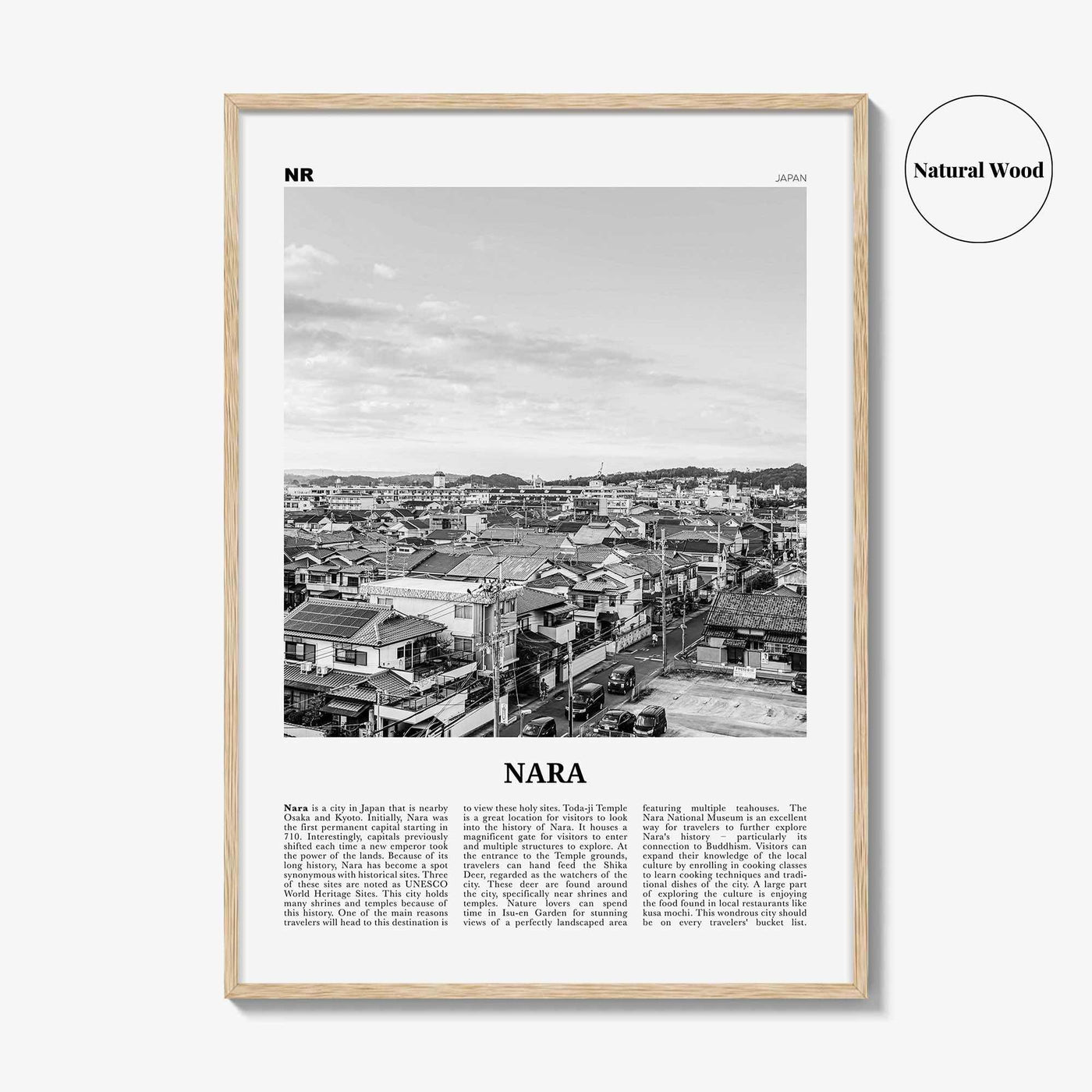 Nara Print Black and White, Nara Wall Art, Nara Poster, Nara Photo, Nara Wall Décor, Nara Map, Japan