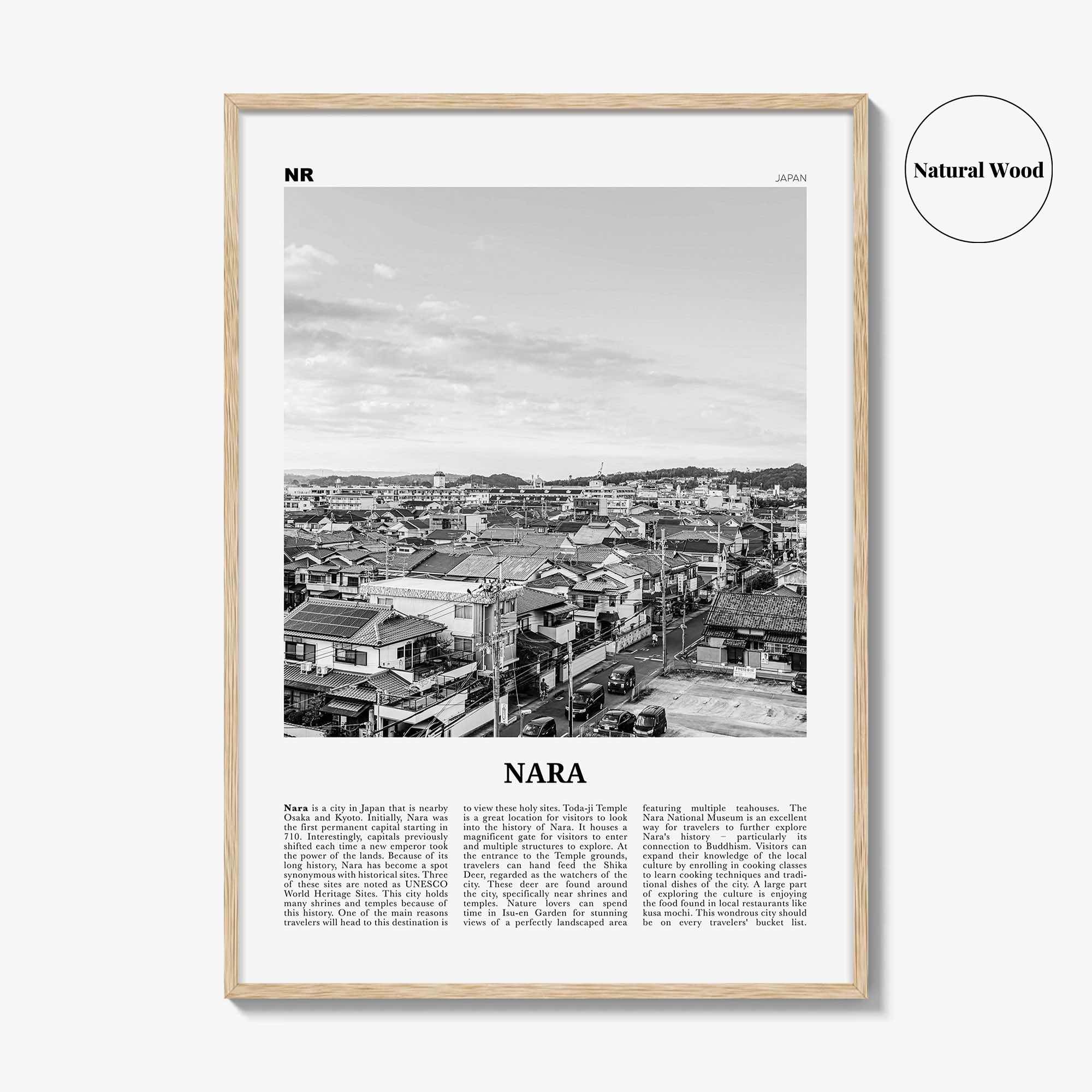 Nara Print Black and White, Nara Wall Art, Nara Poster, Nara Photo, Nara Wall Décor, Nara Map, Japan