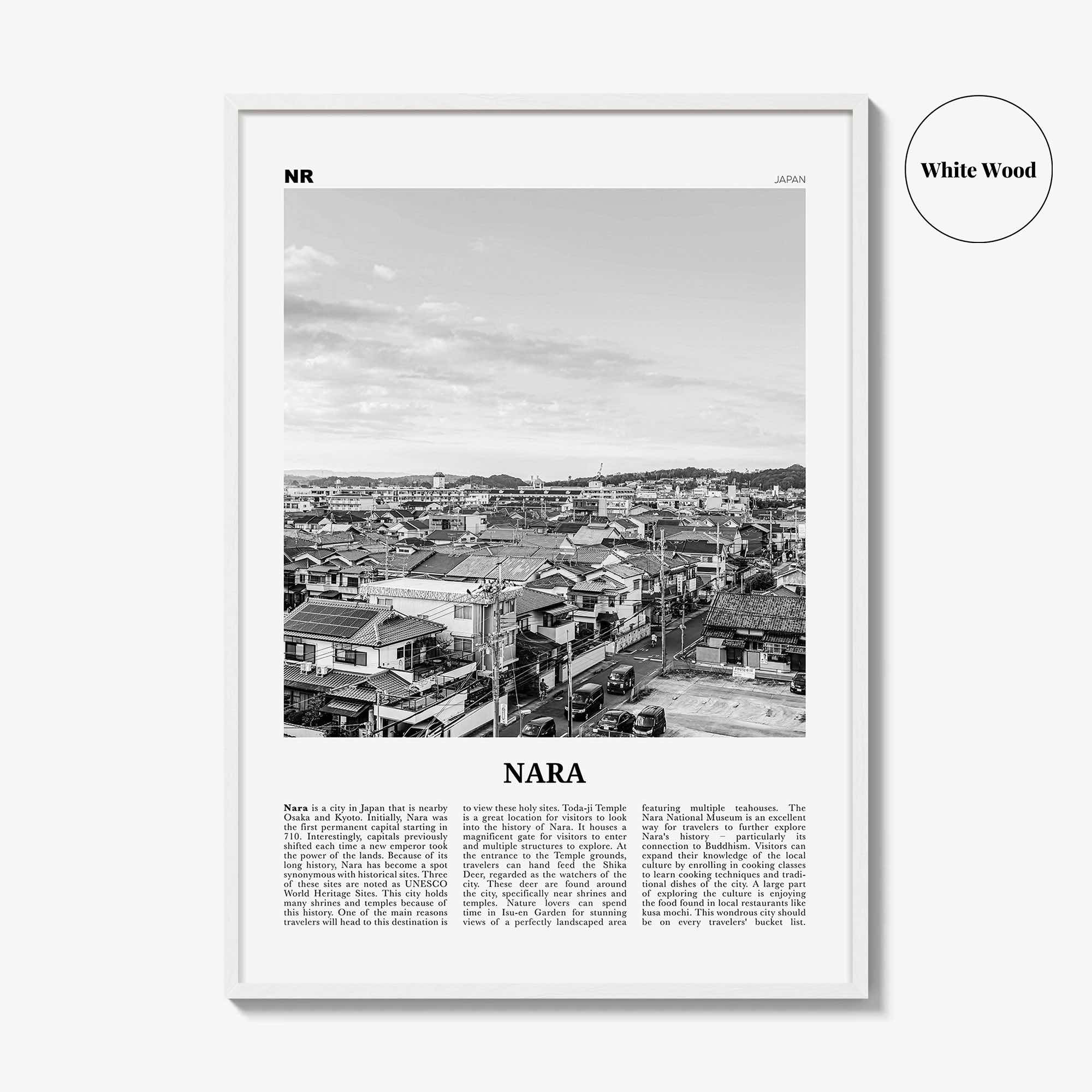 Nara Print Black and White, Nara Wall Art, Nara Poster, Nara Photo, Nara Wall Décor, Nara Map, Japan