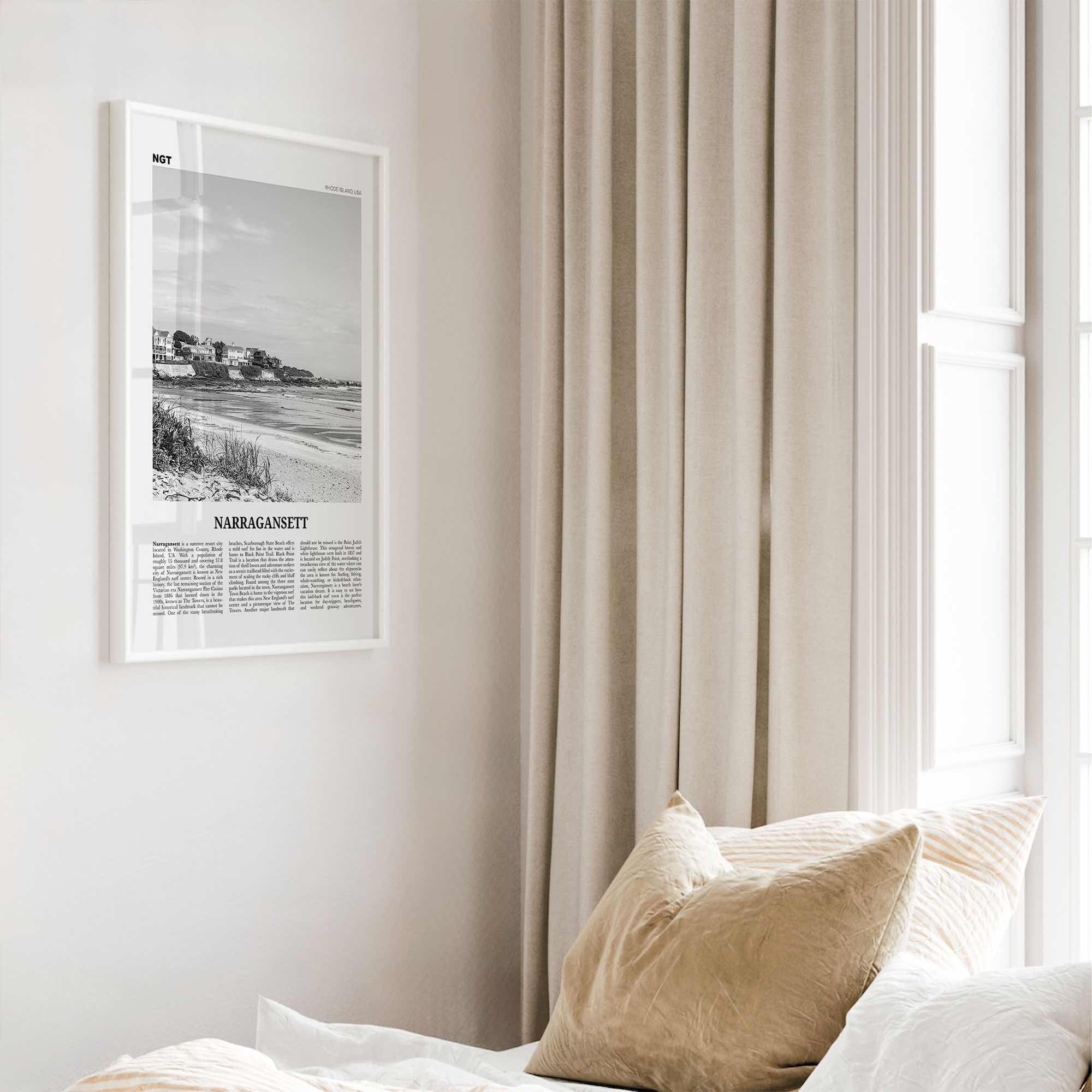 Narragansett Print Black and White No 1, Narragansett Wall Art, Narragansett Poster, Narragansett Photo, Narragansett Décor, Rhode Island