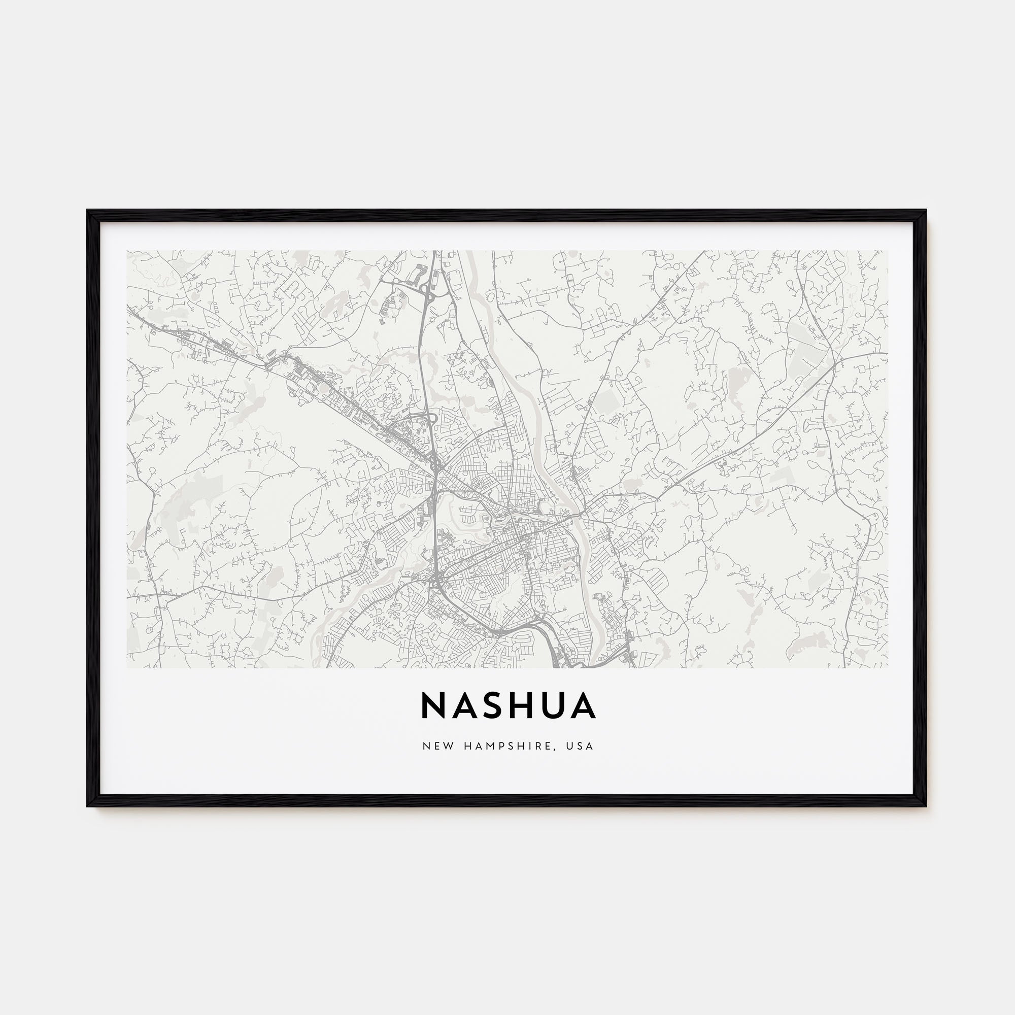 Nashua Map Landscape Poster