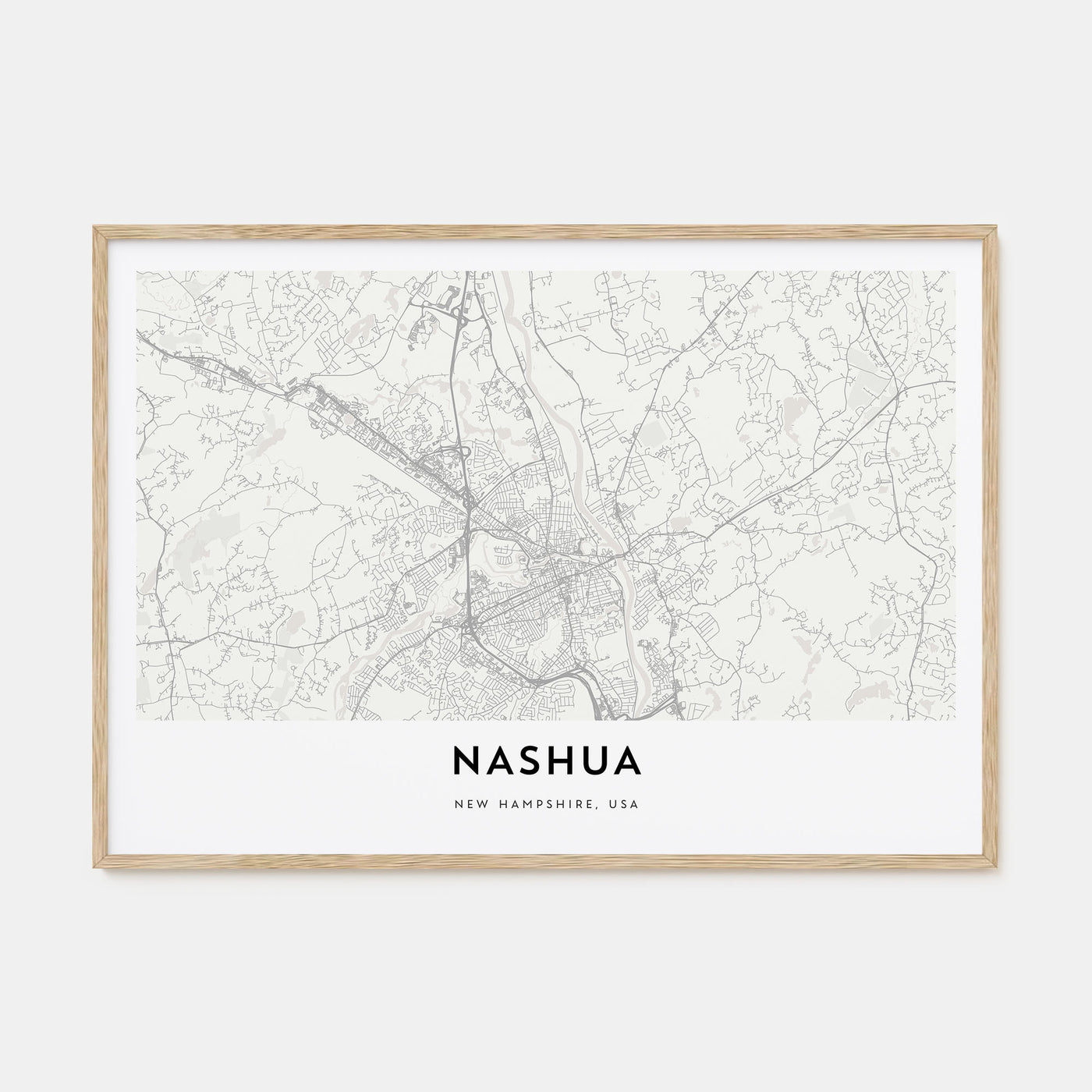 Nashua Map Landscape Poster