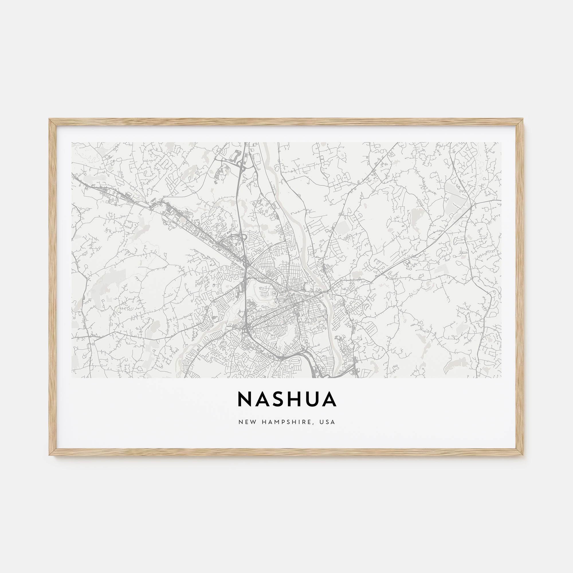 Nashua Map Landscape Poster