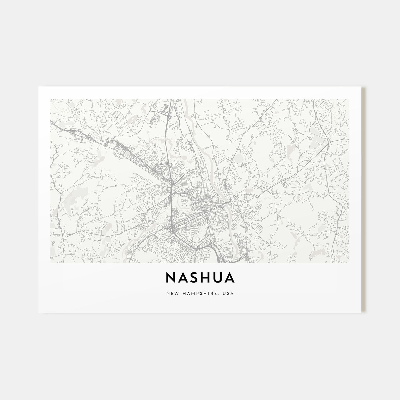Nashua Map Landscape Poster