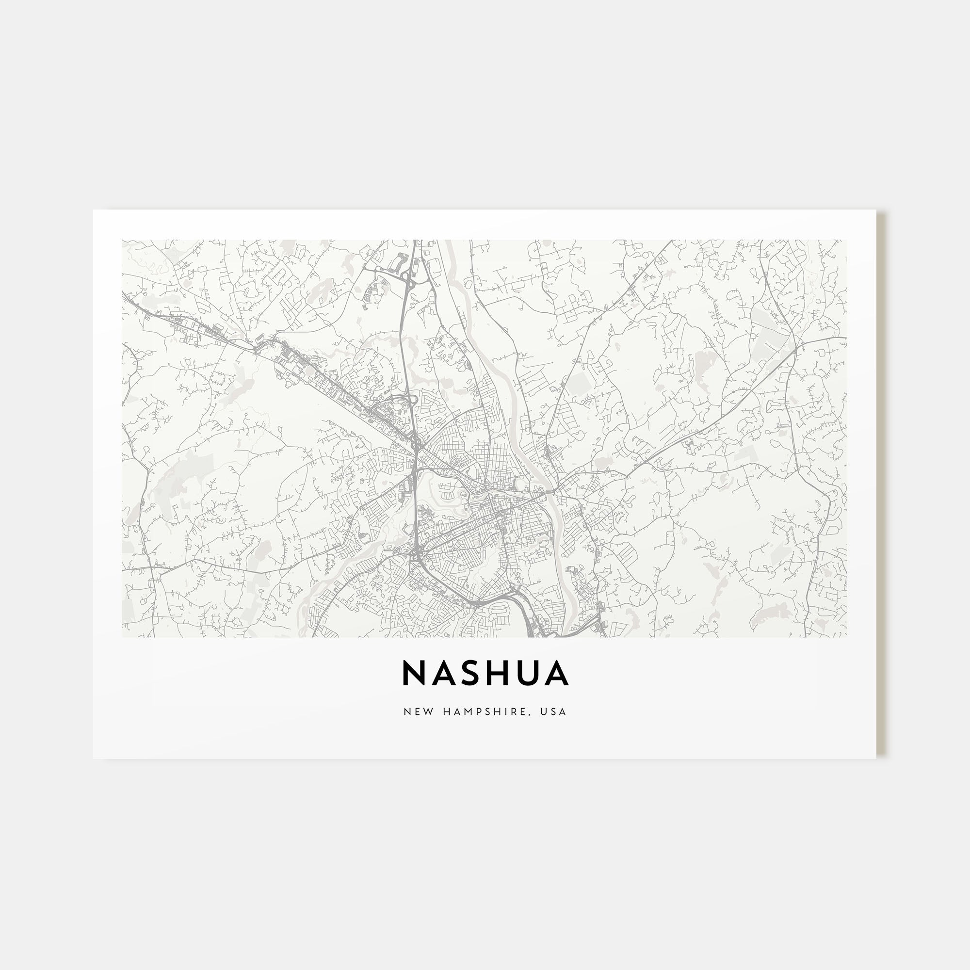 Nashua Map Landscape Poster