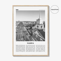 Nashua Print Black and White, Nashua Wall Art, Nashua Poster, Nashua Photo, Nashua Wall Décor, Nashua Map, New Hampshire, USA