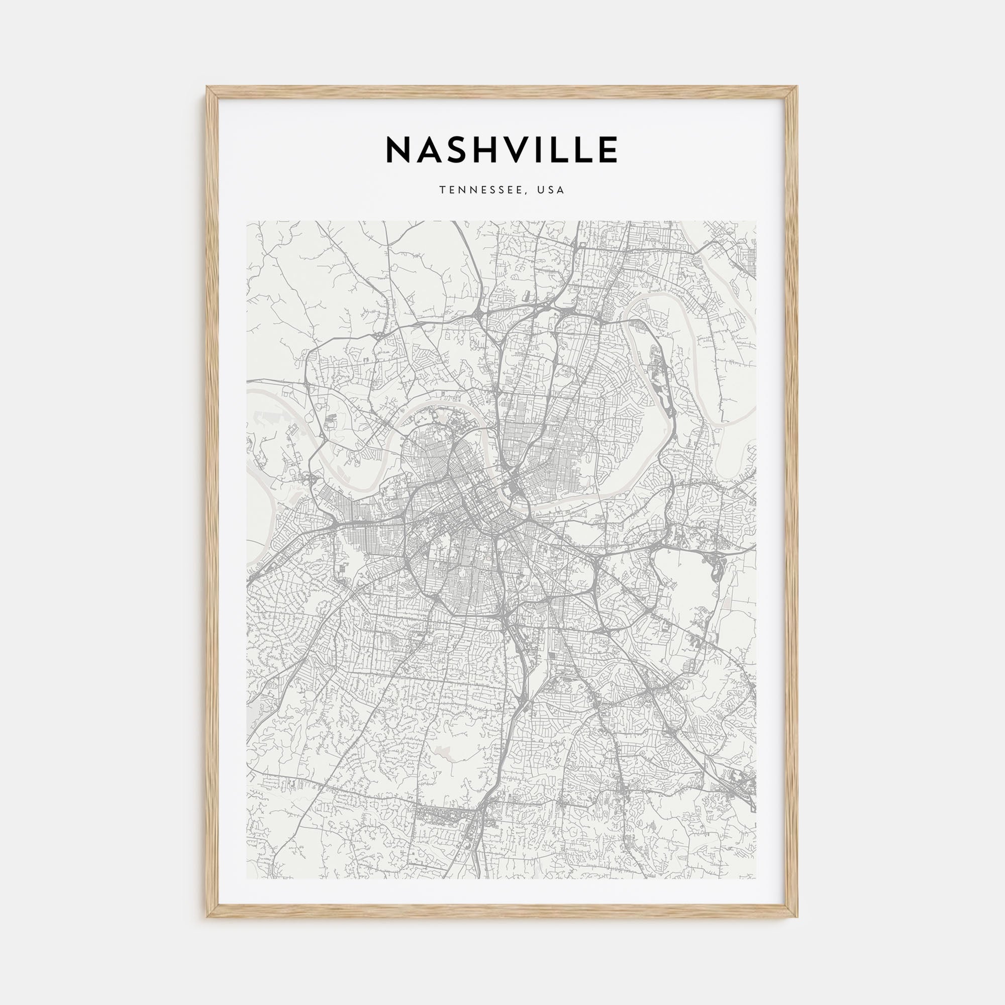 Nashville Map Portrait Poster