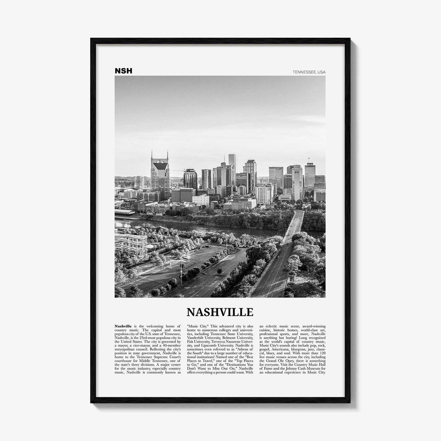 Nashville Print Black and White No 2, Nashville Wall Art, Nashville Poster, Nashville Photo, Tennessee, USA, United States, North America