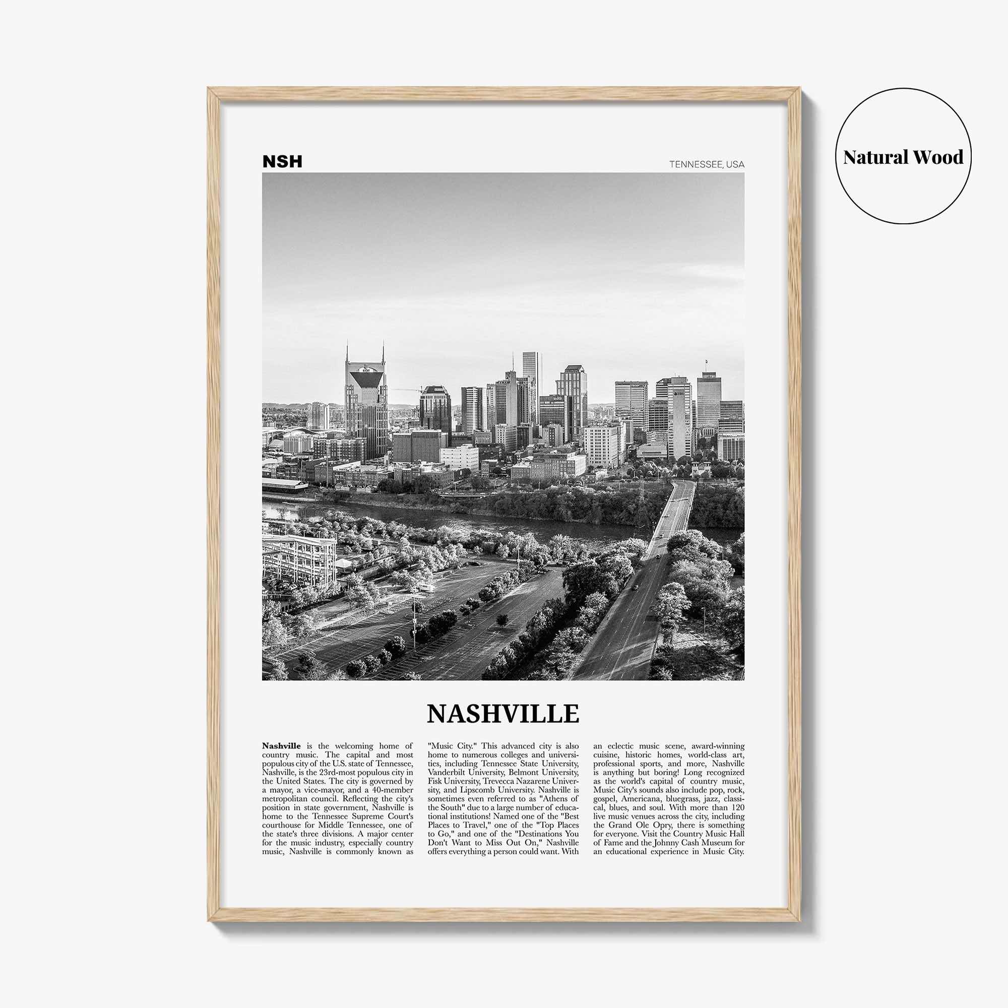 Nashville Print Black and White No 2, Nashville Wall Art, Nashville Poster, Nashville Photo, Tennessee, USA, United States, North America