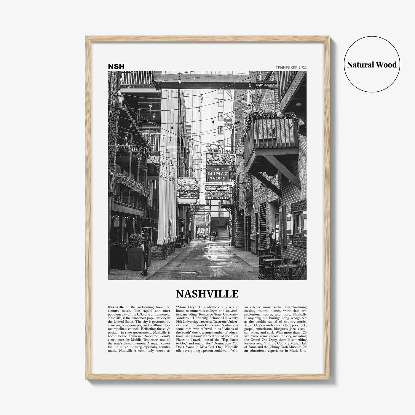 Nashville Print Black and White No 3, Nashville Wall Art, Nashville Poster, Nashville Photo, Tennessee, USA, United States, North America