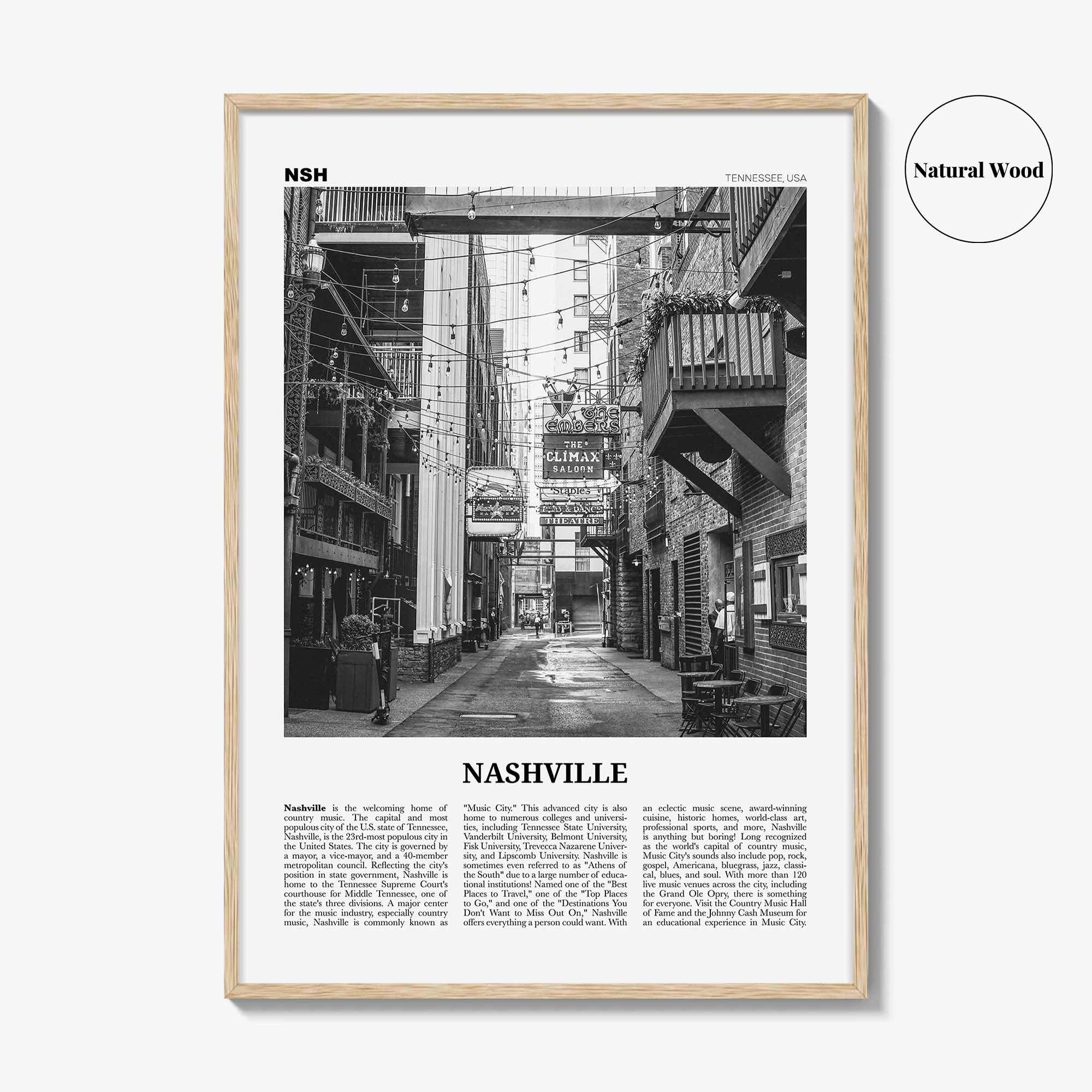 Nashville Print Black and White No 3, Nashville Wall Art, Nashville Poster, Nashville Photo, Tennessee, USA, United States, North America