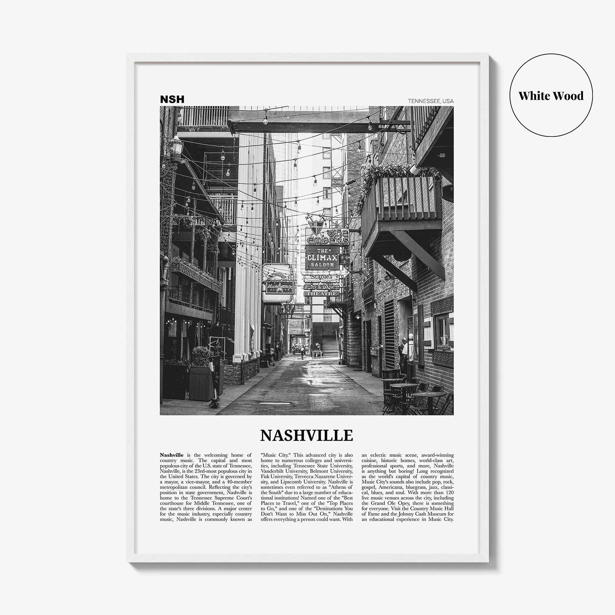 Nashville Print Black and White No 3, Nashville Wall Art, Nashville Poster, Nashville Photo, Tennessee, USA, United States, North America